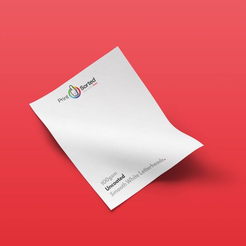 100gsm Uncoated White Letterheads by printsorted