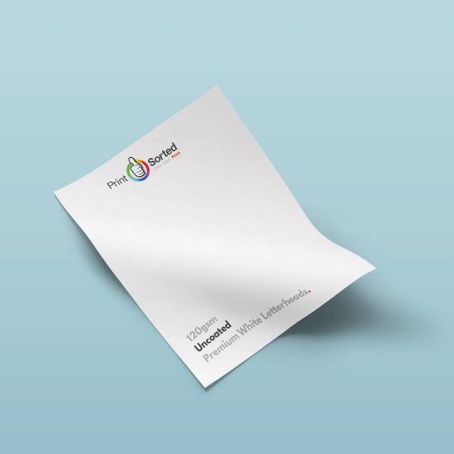 120gsm Uncoated Premium White Letterheads by printsorted